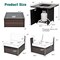 Costway 7PCS Patio Rattan Furniture Set 30'' Fire Pit Table Cover Cushion Sofa Off White\Black\Navy\Red\Turquoise